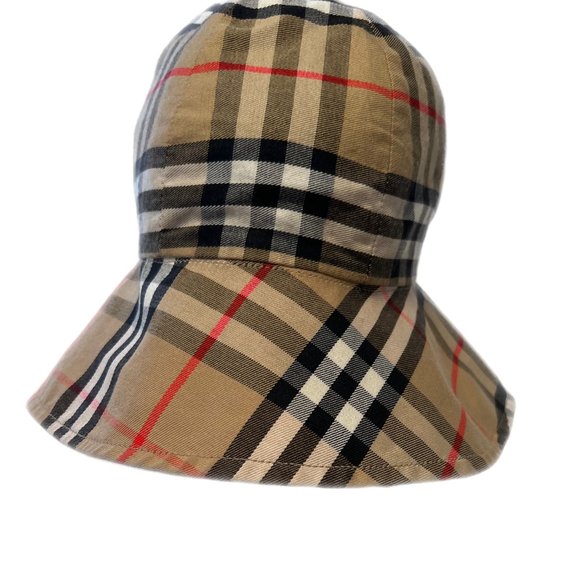 BURBERRY Y2K ORIGINAL PRINT WOMEN'S NOVA CHECK REVERSIBLE BUCKET HAT - VINTAGE - Picture 9 of 10